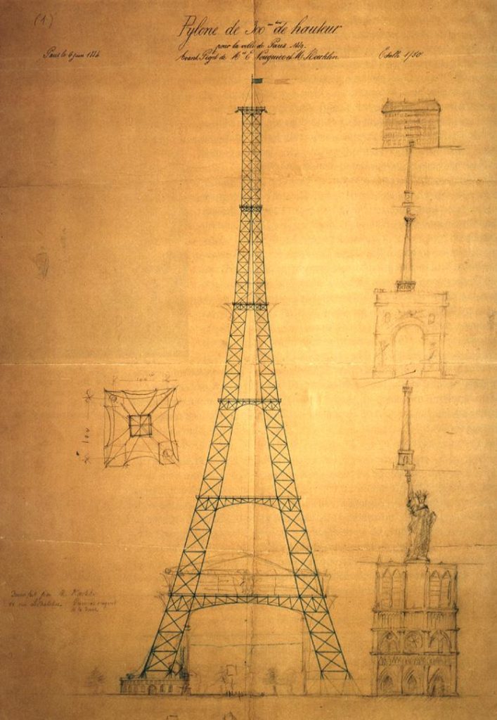 Torre Eiffel - Maurice Koechlin bocetos