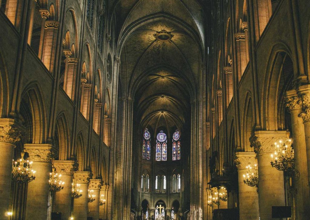 Interior of Notre Dame Cathedral.