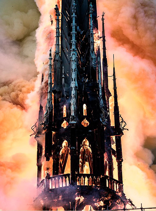 Notre Dame Cathedral - Fire and Spire Collapse